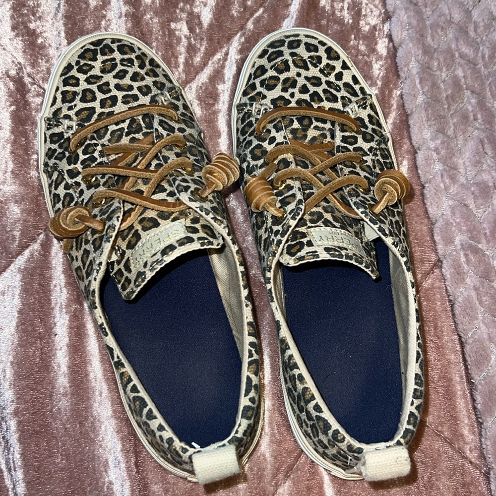 Womens Cheetah Leopard Print Sperrys - image 1